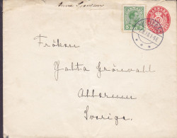 Denmark Uprated Postal Stationery Ganzsache Wertziffer M. Krone Brotype IIa HELLEBÆK (NO Common Cds.) 1918 To Sweden - Entiers Postaux