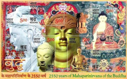 INDIA 2007 2550 YEARS OF MAHAPARINIRVANA OF THE BUDDHA MINIATURE SHEET MS MNH - Unused Stamps