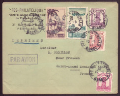 Maroc, Enveloppe à En-tête " Fes Philatélique " Du 10 Mai 1945 Pour St Amand ( Côte 5.30€ ) - Other & Unclassified
