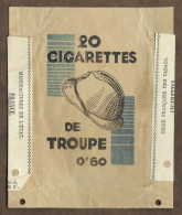 Facade D'etui Cigarette Cigarettes  -  20 Cgarettes  De Troupe  0 F 60- Militaire - Etuis à Cigarettes Vides