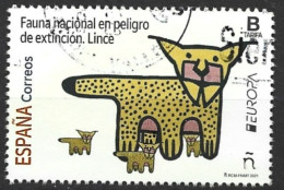 Spain 2021. Scott #4513 (U) Endangered Adult And Juvenile Iberian Lynx  *Complete Issue* - Gebraucht