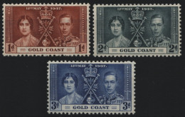 Goldküste 1937 - Mi-Nr. 102-104 ** - MNH - Krönung Georg V - Goudkust (...-1957)