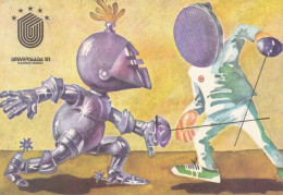 ARMOR, SWORD, PEOPLE, SPORT, POSTCARD, ROMANIA - Fencing