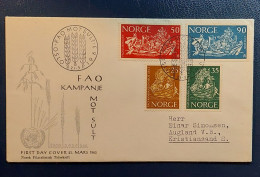 FCD Norway 1963 Freedom From Hunger ,Michel Nr 487-490 - FDC