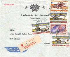 CONGO - REGISTERED AIRMAIL 1965 LÉOPOLDVIELLE - BIENNE/CH /1497 - Lettres & Documents