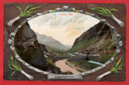 LLANBERIS PASS OVAL EMBOSSED VIEW WITH LEEKS Pu 1912 - Caernarvonshire