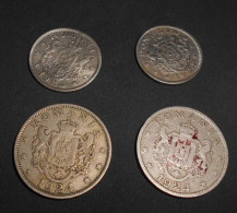 Lot 4 Monnaies Roumanie 1 Leu 2 Lei 1924 - Roumanie
