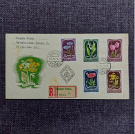 Hungary 1951 Set Flowers Stamps (Michel 1208/12) Used On FDC - Storia Postale