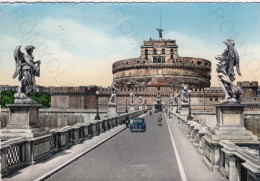 CARTOLINA  ROMA,LAZIO-PONTE E CASTEL SANT'ANGELO-MEMORIA,CULTURA,RELIGIONE,CRISTIANESIMO,BELLA ITALIA,VIAGGIATA 1955 - Castel Sant'Angelo