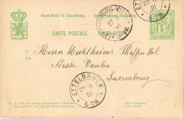 53281. Entero Postal ETTELBRUCK (Luxembourg) 1891 A Luxembourg - Entiers Postaux