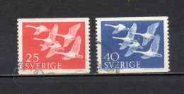 SUEDE   N° 409 + 410  OBLITERES   COTE  1.00€    OISEAUX ANIMAUX FAUNE - Used Stamps