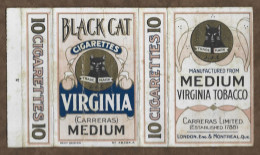 Etui Cigarette - Cigarettes  - Royaume Uni - Black Cat  Cigarettes Virginia Carreras Meduim Lodon - Montreal - Sigarettenkokers (leeg)
