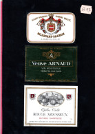 3 Etiquettes   Grand Vin MOUSSEUX BILLECART SALMON & VEUVE ARNAUD & GILLES COLLE &  Lot B17 - Verzamelingen, Voorwerpen En Reeksen