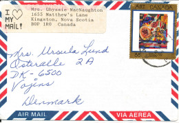 Canada Air Mail Cover Sent To Denmark 1995 Single Franked ART Canada - Luchtpost