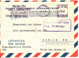 Poland Air Mail Cover With Meter Cancel Warszawa 16-5-1964 Sent To Germany DDR - Storia Postale