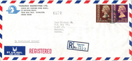 Hong Kong Registered Air Mail Cover Sent To Sweden Tsim Ska Tsui 1 29-1-1980 - Cartas & Documentos