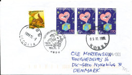 Korea South Cover Sent To Denmark 9-10-1999 With UPU Postmask - Corée Du Sud