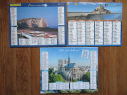 Lot De 3 Calendriers Des PTT   De L'Ain  Almanach Du Facteur     Notre Dame De Paris, Etretat, Mont Saint Michel - Grand Format : 2001-...