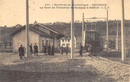 CPA 25 ENVIRONS DE MONTBELIARD SOCHAUX LA GARE DU TRAMWAY DE SOCHAUX A BELFORT - Sochaux