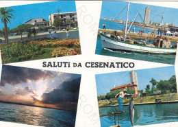 CARTOLINA  CESENATICO,CESENA,EMILIA ROMAGNA-SALUTI DA CESENATICO-SPIAGGIA,MARE,SOLE,VACANZA,BELLA ITALIA,VIAGGIATA 1965 - Cesena