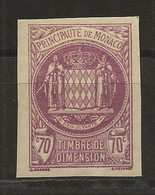 FISCAUX DE MONACO DIMENSION TYPE DESAIDE NON EMIS N° 5 70C LILAS   Neuf - Fiscale Zegels