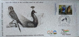 India 2023 India - Mauritius Joint Issue First Day Cover FDC As Per Scan - Lettres & Documents