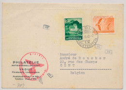 LIECHTENSTEIN A GENT BELGICA 1942 CON CENSURA ALEMANA - Cartas & Documentos