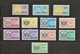 TIMBRES FISCAUX DE MONACO SERIE UNIFIEE 2000 Et 2001  12 TIMBRES NEUFS  (**)   COTE 274€ - Fiscaux