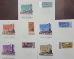 EL)1978 RUSSIAN, HISTORY OF RUSSIAN LOCOMOTIVES, 5 FDC - Unused Stamps