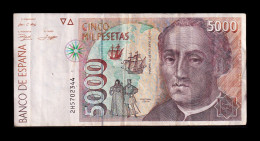 España Spain 5000 Pesetas Cristóbal Colón 1992 Pick 165 Serie 2H Mbc Vf - [ 4] 1975-…: Juan Carlos I.