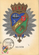 Algérie ALGER 7 Mars 1959 FDC Sur Armoirie N° Yv 1195 De France, CM Carte Maximum - Cartoline Maximum