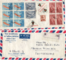 NEPAL 1966 AIRMAIL R -  LETTER SENT FROM KATHMANDU TO SWITZERLAND - Népal