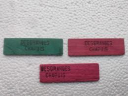 3 Jetons Publicitaires En Bois DESGRANGES CHAPUIS De L'autre Coté GUIGNORISCH (rose, Vert) - Alcools