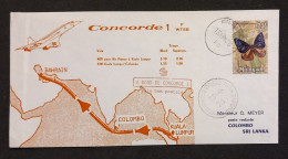 Lettre Transportée Liaison Air-France Kuala Lumpur Malaysia - Colombo Sri Lanka 13 Avril 1976 - Malaysia (1964-...)