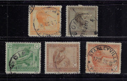 BELGIAN CONGO 1923 SCOTT #88,90,92,93,99 USED - Gebraucht