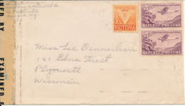 Cuba Censored Cover Sent To USA 19-9-1943 (Censor 4873) - Lettres & Documents