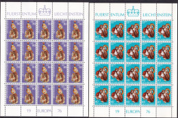 1976 Liechtenstein EUROPA CEPT EUROPE 20 Serie Di 2 Valori In 2 Minifogli  MNH** 2 Minisheets - 1976