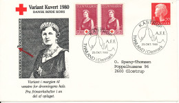 Denmark Cover RED CROSS Thailand In Denmark 23-10-80 With RED CROSS Stamps ERROR On 1 Of The Stamps Shown On The Cachet) - Storia Postale