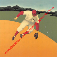 Jump High At Second - Baseball - Vincent Scilla - 15x15cm - Honkbal