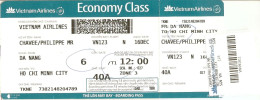 Boarding Pass Air Vietnam 2023 - Da Nang / Ho Chi Minh City - Carte D'embarquement - Mundo