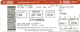 Boarding Pass  Turkish Arlines 2023 - Hanoi / Istambul - Carte D'embarquement - Mundo