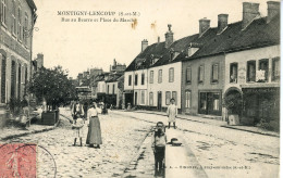 Cpa Montigny Lencoup Rue Au Beurre Et Place Du Marché - Sonstige & Ohne Zuordnung