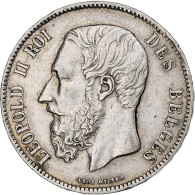 Belgique, Leopold II, 5 Francs, 5 Frank, 1871, Argent, TTB, KM:24 - 5 Francs