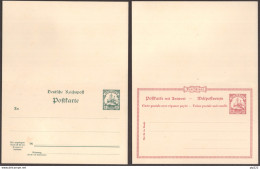 Isole Marianne 1900 2 Postal Card "Postkarte" 5-10pf. Risposta Pagata - Paid Response VF - Marianen