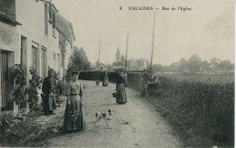 Cpa Vulaines Rue De L'Eglise - Andere & Zonder Classificatie