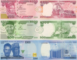 NIGERIA 200 500 1000 Naira Set Of 2023 P W47 W48 W49 UNC Set Of 3 Banknotes. All Notes Dated 2023 - Nigeria