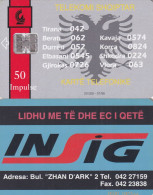 ALBANIA - Telecom Shqiptar 50 Units, Tirage 20000, 07/96, Used - Albania