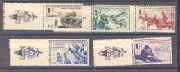 France  -  LVF  :  Yv  6a-10a  **  Avec Vignette - Guerre (timbres De)