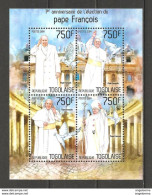 TOGO - 2014 1° Anniversario Elezione Papa FRANCESCO Nuovo** MNH Papa Pope Papst Pape - Papes