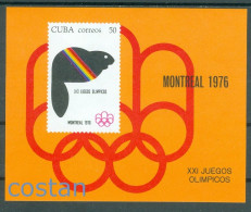 1976 Montreal Olympics,Beaver,North American Beaver/castor Canad,CUBA,Bl.47,MNH - Roedores